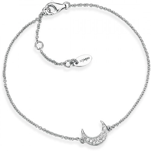 Bracciale Argento 925 Luna Centrale Zirconi Bianchi Amen BRM